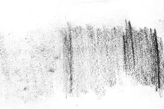 Abstract graphite texture on paper with grain, particles and vertical streaks, ideal for overlay and background design, isolated on transparent background.