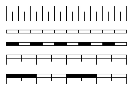 Measuring Scale Gauge Set &ndash; Linear Measurement Indicators, Progress Bars and Level Markers Vector Collection
