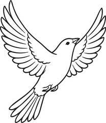 Fototapeta premium Black bird silhouette icon symbolizing freedom grace and motion in a minimal modern design