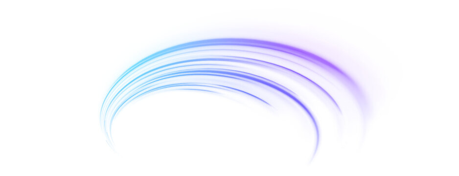 Fast neon blue streaks flow along night highway. Bright glowing curves illustrate motion, speed, and acceleration. Perfect for overlays, cyberpunk, or urban designs.