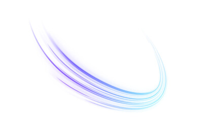 Dynamic purple and blue neon streaks swirl across city highways. Smooth glowing lines illustrate acceleration and motion flow. Perfect for futuristic tech or cyberpunk visuals. © Vitalii