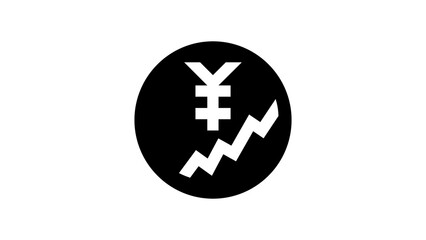 Obraz premium Yen and Yuan currency growth icon with rising chart for financial market, investment success, and economic profit on transparent background 