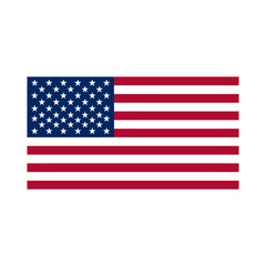Fototapeta premium The flag of the United States of America, featuring thirteen horizontal stripes of red and white and a blue rectangle in the canton bearing fifty white stars.