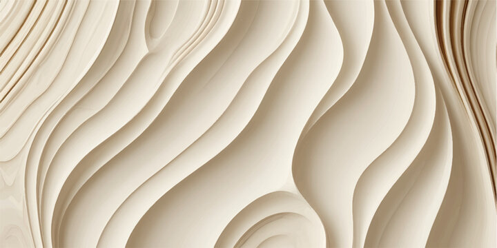 Abstract background soft crem featuring waves with a transparent wood texture.