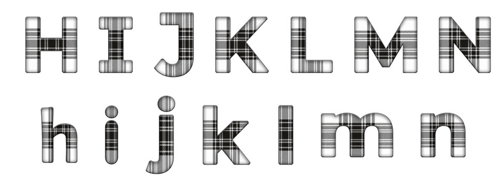 Cloth pattern texture h, i, j, k, l, m, n word design text alphabet letter typography font design