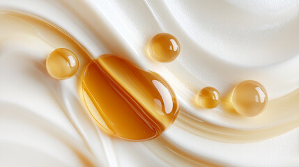 Close-up of creamy texture of cosmetic samples