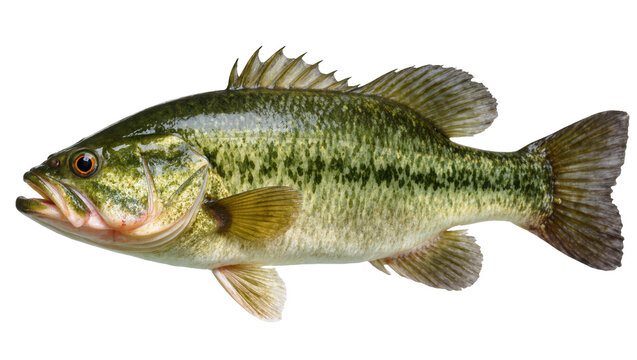 Powerful largemouth bass fish with striking green patterns, a popular American game fish