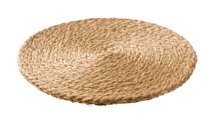 Round natural braided placemat or coaster made from organic straw or jute fiber © Alaric