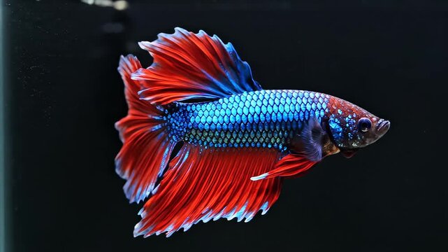 Colorful fish with flowing fins