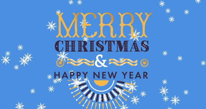 Animation of christmas greetings text over christmas decorations