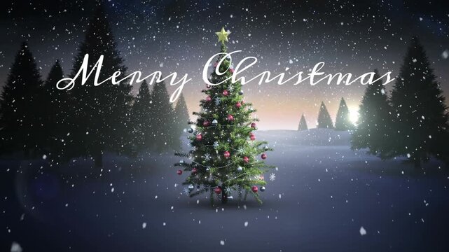 Animation of christmas greetings over glowing at christmas