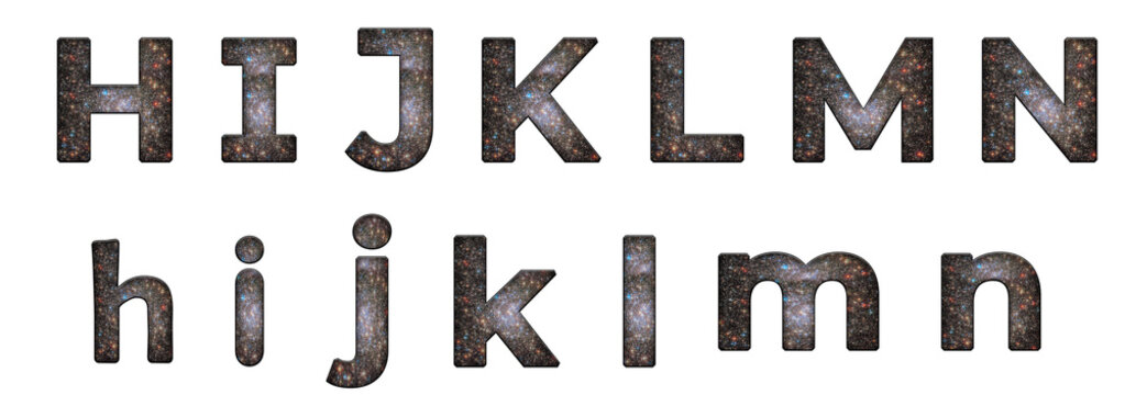 Hubble HD Center Galaxy h, i, j, k, l, m, n word design text alphabet letter typography font design
