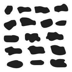 Fototapeta premium Modern black liquid drop silhouette with smooth fluid shape. Minimal design element ideal for logos, icons, branding, cosmetic themes, oil concepts, and clean graphic compositions.