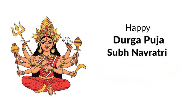 Hindu Goddess Durga Puja Festival Celebration Subh Navratri