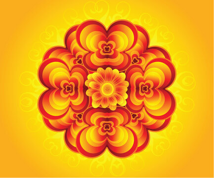 abstract artistic creative orange floral.eps