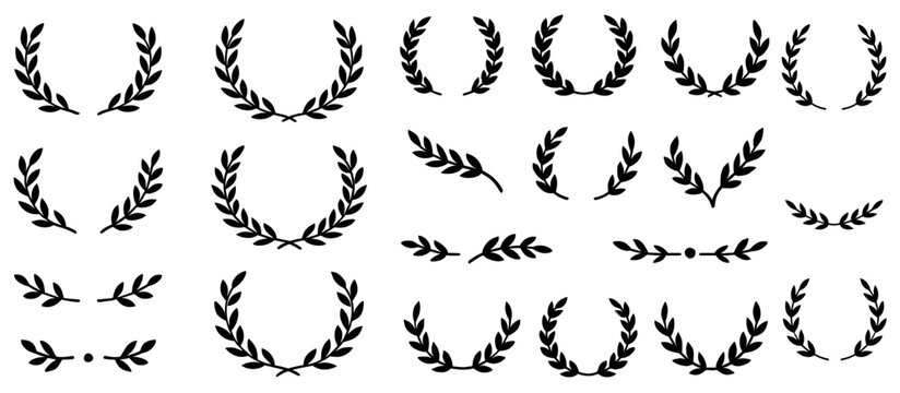 Classic Laurel Wreaths and Olive Branches Set