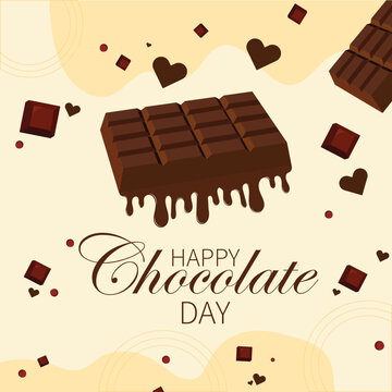 Happy chololate daty design, world chocolate day social media poster, editable template