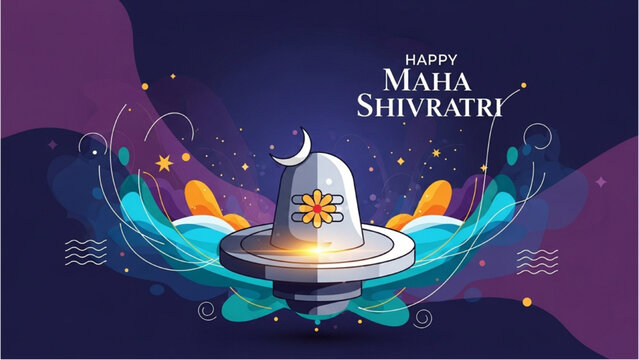 Maha Shivratri celebration with linga and decorations in temple