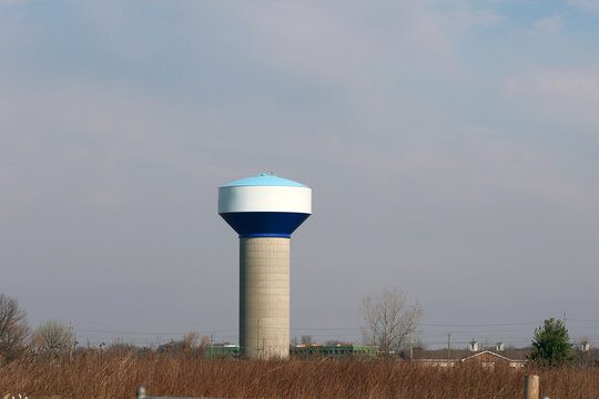 view of a towns watertower water supply 