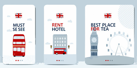 London themed smartphone screens displaying tourist attractions and services © SreemotiRaba