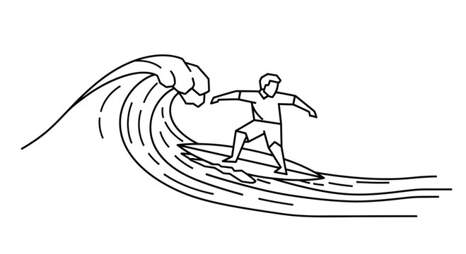 Man surfing on a wave board.