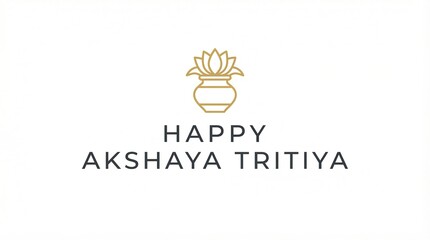 Fototapeta premium Shubh Akshaya Tritiya English Calligraphy Typography, Indian Festival Vector Design, Elegant Devanagari Text, White Background