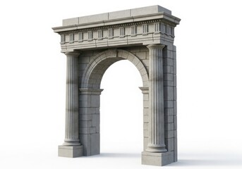 Obraz premium A miniature model of an ancient stone archway with columns