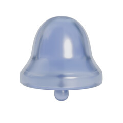 Fototapeta premium Transparent Glass Notification Bell Icon Three Quarter View Isolated on Transparent Background