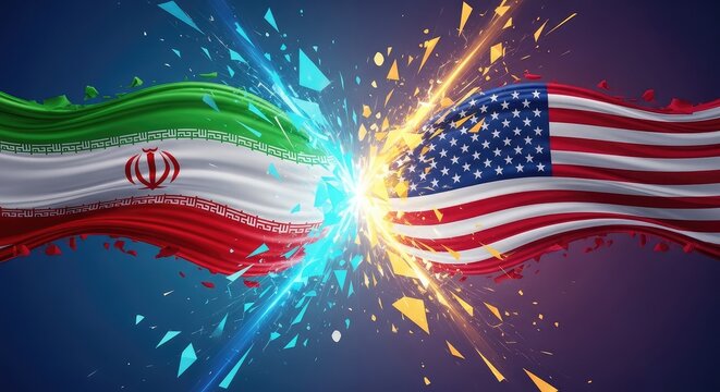 Mother's day conflict iran vs usa flags explosive symbolism
