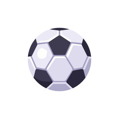 Fototapeta premium white black football ball, sports equipment, colorful vector flat style illustration