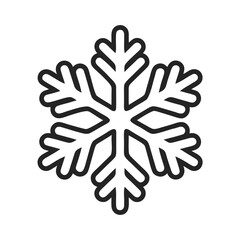Obraz premium Minimalist Snowflake Icon Vector – Winter, Cold Weather and Christmas Design Symbol