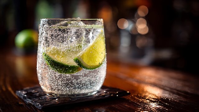 A sparkling lime drink, its crisp notes join the fizz, offering a clean cut like a knife. A refreshing beverage choice