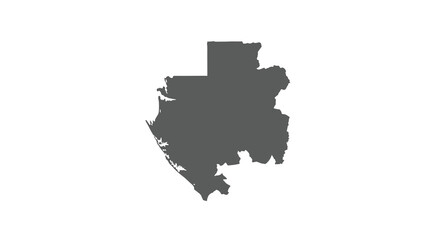Fototapeta premium A stark black silhouette outlines the geographical shape of the nation of benin high quality professional