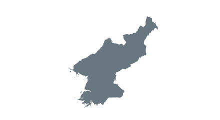 Fototapeta premium A simplified dark blue outline depicting the geographical shape of north korea high quality professional detailed