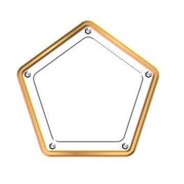 Luxury gold ornamental frame with scalloped shape, elegant decorative border isolated on white background vector SVG.