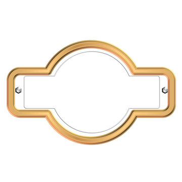 Luxury gold ornamental frame with scalloped shape, elegant decorative border isolated on white background vector SVG.