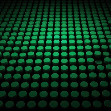 Abstract geometric background featuring infinite rows of repeating, identical shapes creating a strong visual rhythm and uniform structure, dense, grid, control
