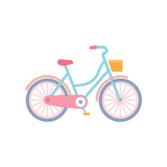 Fototapeta premium Simple City Bicycle Flat Illustration