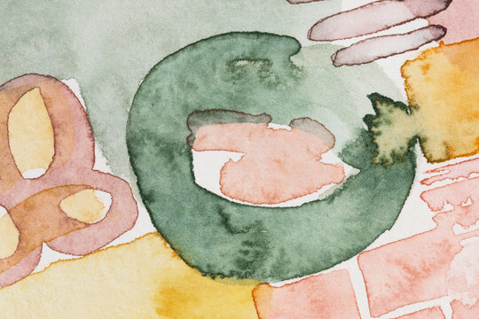 Abstract painting illustrating seasonal transition, natural patterns and textures