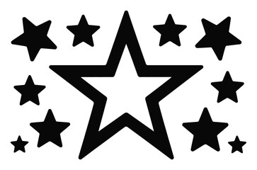 Fototapeta premium Black Star Shapes Vector Illustration