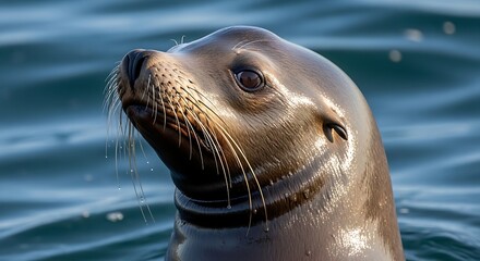 Obraz premium Closeup of Seal Head Above Water