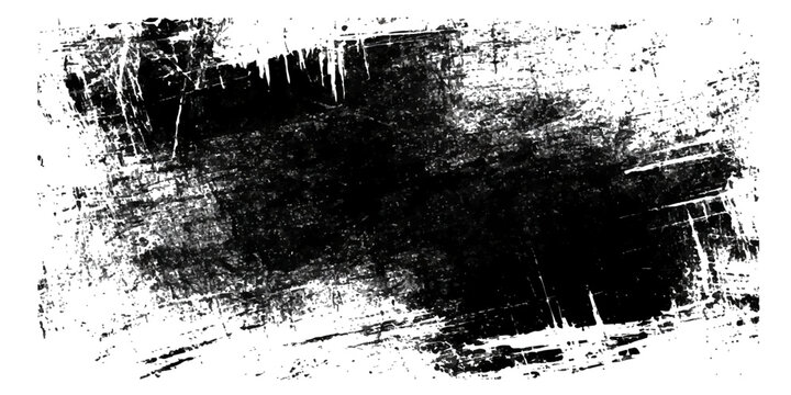 An abstract grunge black background featuring a vintage ink splat design with a rough textured paint border and dirty splatter elements on an old paper vector illustration