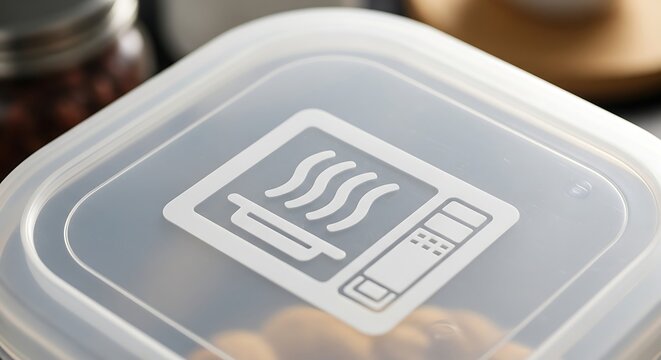 Close-up of Microwave Safe Plastic Container with Food