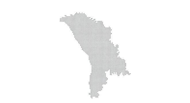 A dotted representation depicting the geographical outline of the country of moldova high quality professional detailed