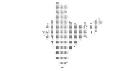 A dotted representation of the map of india against a plain white background high quality professional © Pvect02