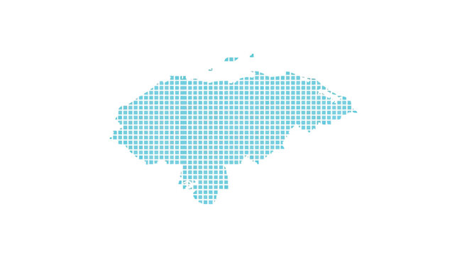 A teal dotted representation of the country of honduras on a white background high quality professional