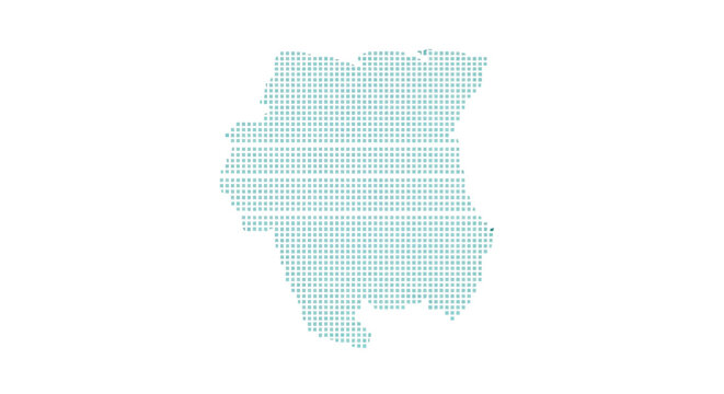 A teal dotted representation of the outline of the state of illinois high quality professional detailed