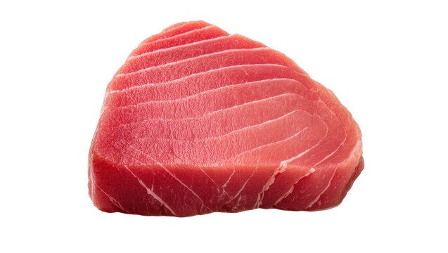 Vibrant fresh raw tuna steak, a premium cut of lean red fish meat ready to prepare