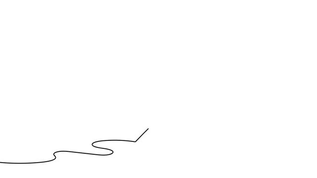 Pencil icon continuous one line drawing 4k animation video isolated on white background