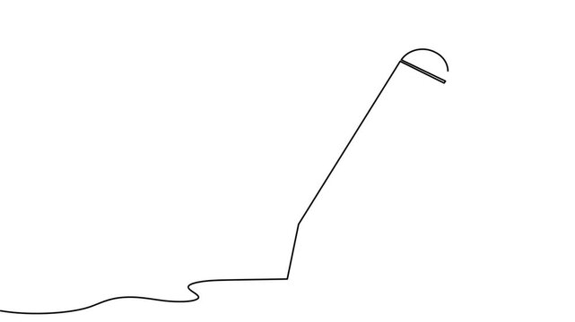 Pencil icon continuous one line drawing 4k animation video isolated on white background